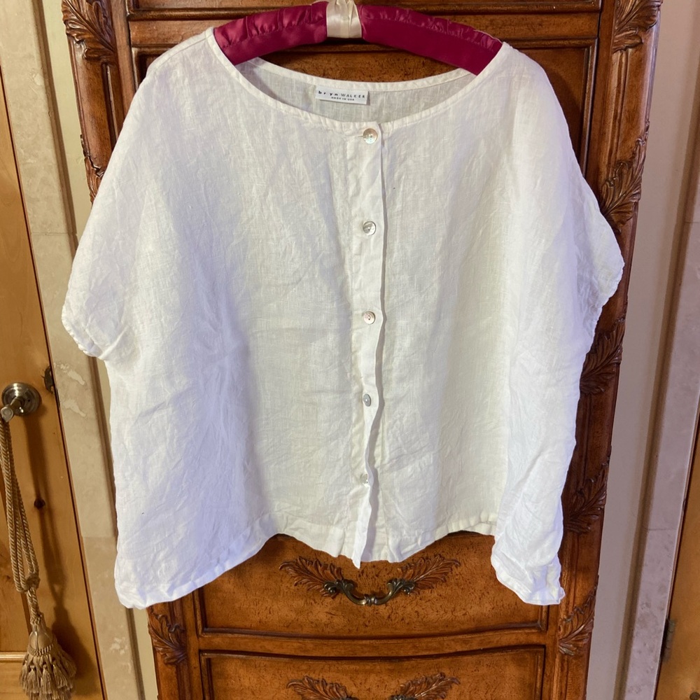 bryn Walker Ivory Linen Top